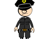 Desenho Agente de polícia pintado por Gustavo Mazzeo
