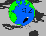 Desenho Terra doente pintado por maria  eduarda