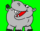 Desenho Hipopótamo pintado por fabiana