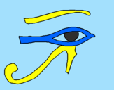 Desenho Olho de hórus pintado por be@triz 