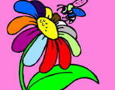 Desenho Margarida com abelha pintado por luysa