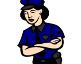 Desenho Mulher polícia pintado por izabella iza