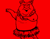 Desenho Porco havaiano pintado por julia