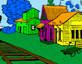 Desenho Estação de comboio pintado por douglas