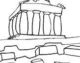 Desenho Partenon pintado por Partenon