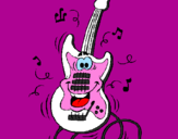 Desenho Guitarra pintado por Mayara