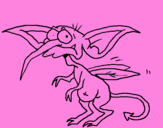 Desenho Monstro com alas pintado por yasmim 