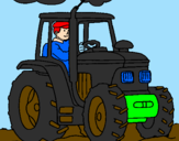 Desenho Tractor em funcionamento pintado por lucas