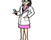 Desenho Doutora com óculos pintado por juliana
