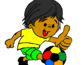 Desenho Rapaz a jogar futebol pintado por alessandro