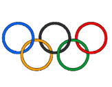 Desenho Argolas dos jogos olimpícos pintado por marina alves fernandes
