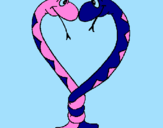 Desenho Serpentes apaixonadas pintado por DANIELA XD