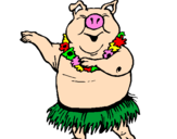 Desenho Porco havaiano pintado por Camila