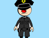 Desenho Agente de polícia pintado por caue