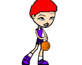 Desenho Jogadora de basquete pintado por estela