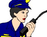 Desenho Polícia com um walkie pintado por erica