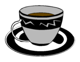 Desenho Taça de café pintado por milho