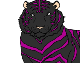 Desenho Tigre pintado por Sara de Liz
