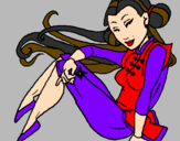 Desenho Princesa ninja pintado por izabella iza
