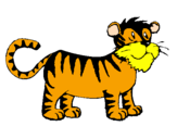 Desenho Tigre pintado por leona