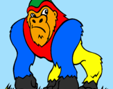 Desenho Gorila pintado por joni