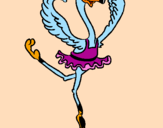 Desenho Avestruz em ballet pintado por Nathalia