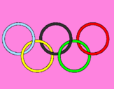Desenho Argolas dos jogos olimpícos pintado por maria