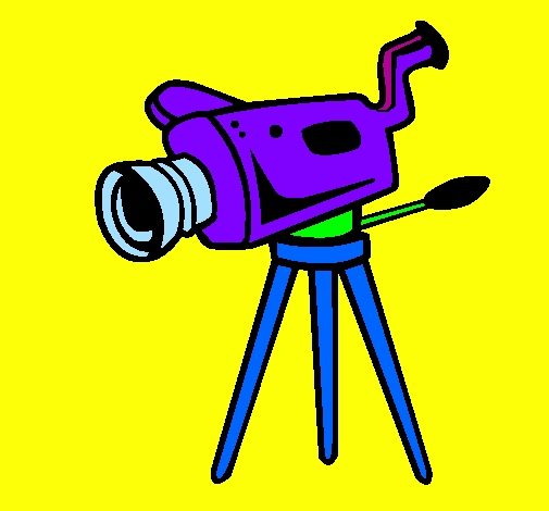 Desenho Câmera de cinema pintado por sarah   carvalho