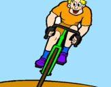 Desenho Ciclista com gorro pintado por didi