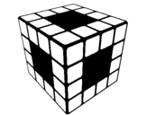 Desenho Cubo de Rubik pintado por cubo