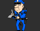 Desenho Polícia a passar multas pintado por michel