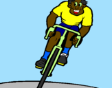 Desenho Ciclista com gorro pintado por Larisse
