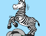 Desenho Zebra a saltar pedras pintado por bruna