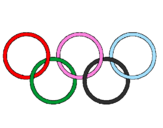 Desenho Argolas dos jogos olimpícos pintado por felipe