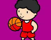 Desenho Jogador de basquete pintado por RAFAELA ALVES DA SILVA