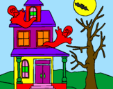 Desenho Casa do terror pintado por m luisa