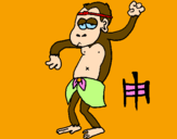 Desenho Macaco pintado por macaco
