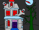 Desenho Casa do terror pintado por maria luiza