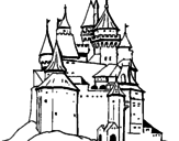 Desenho Castelo medieval pintado por anónimo