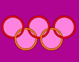 Desenho Argolas dos jogos olimpícos pintado por catarina