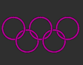 Desenho Argolas dos jogos olimpícos pintado por raiana