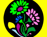 Desenho Gravado com flores pintado por rafaela oliveira 
