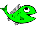 Desenho Peixe pintado por peixe verde