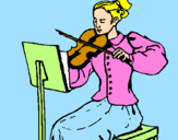 Desenho Dama violinista pintado por anónimo