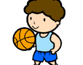 Desenho Jogador de basquete pintado por aline