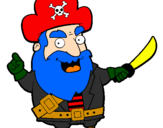 Desenho Pirata pintado por Barba Azul