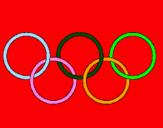 Desenho Argolas dos jogos olimpícos pintado por lavinia