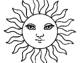 Desenho Sol pintado por rafaela