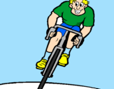 Desenho Ciclista com gorro pintado por lucas