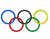 Desenho Argolas dos jogos olimpícos pintado por lucas